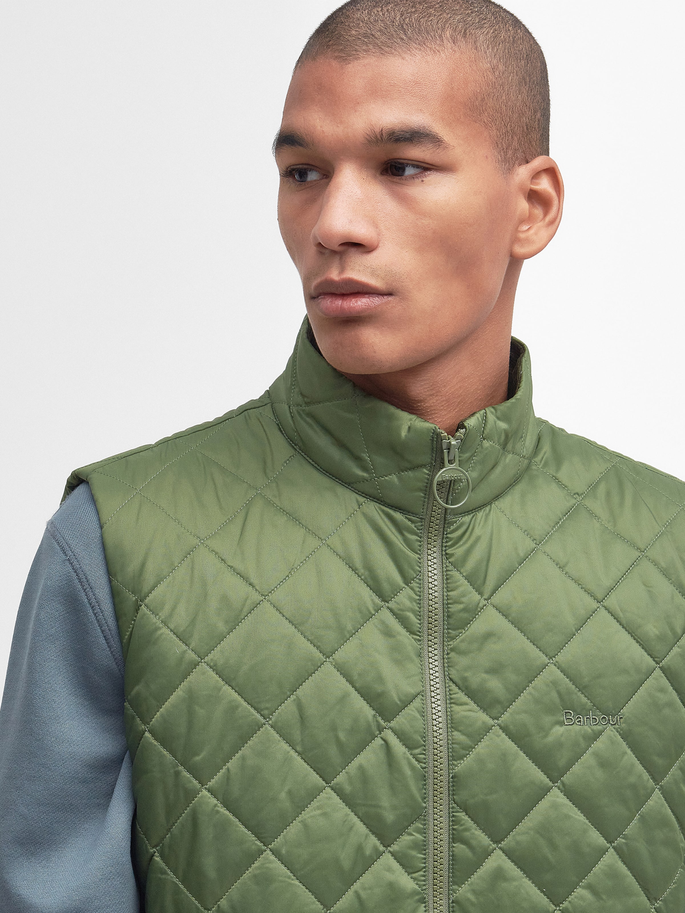Barbour Vest Monty in Olive ABOUT YOU