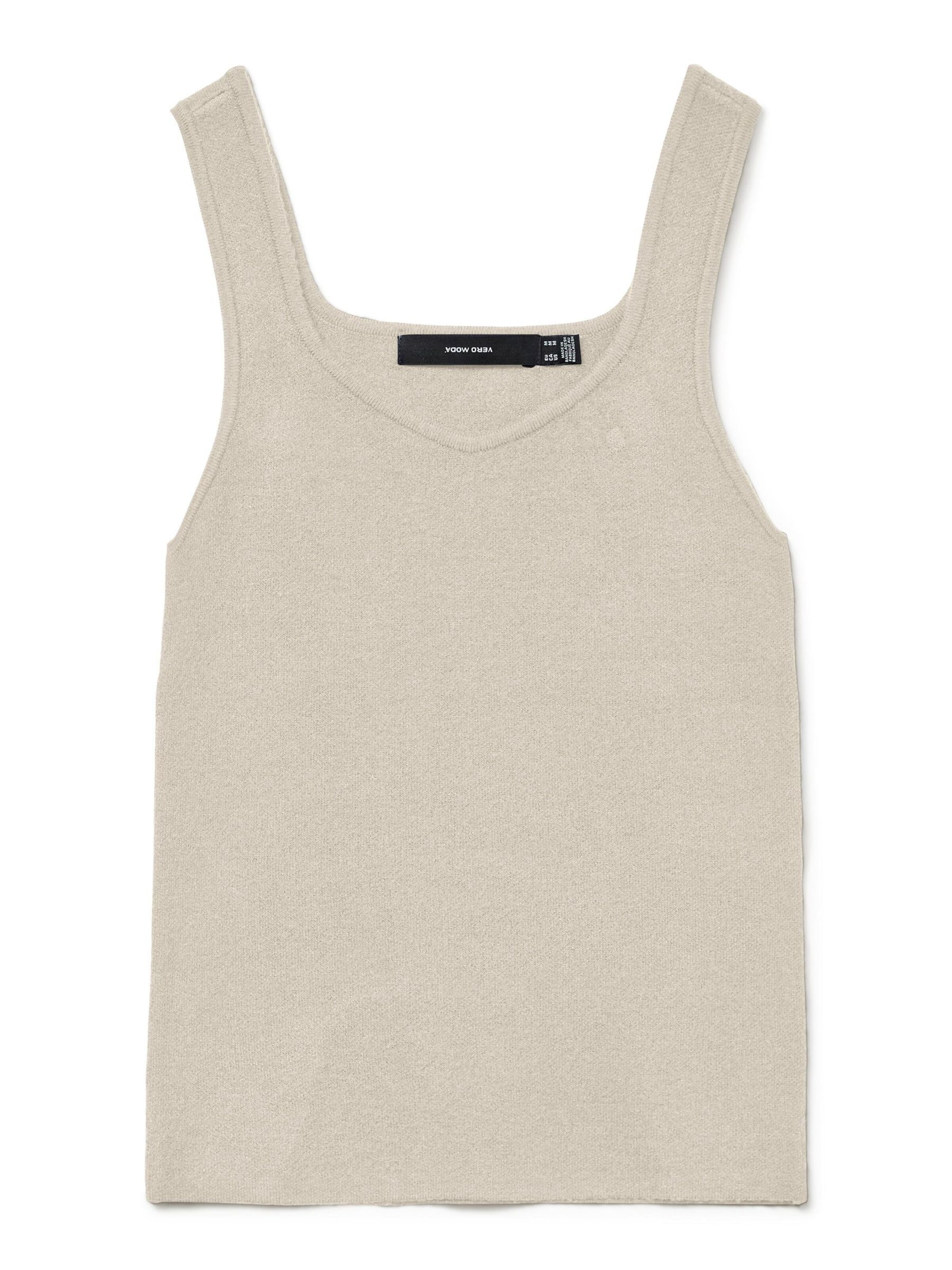 VERO MODA Knitted Top 'VMGold' in Beige: front