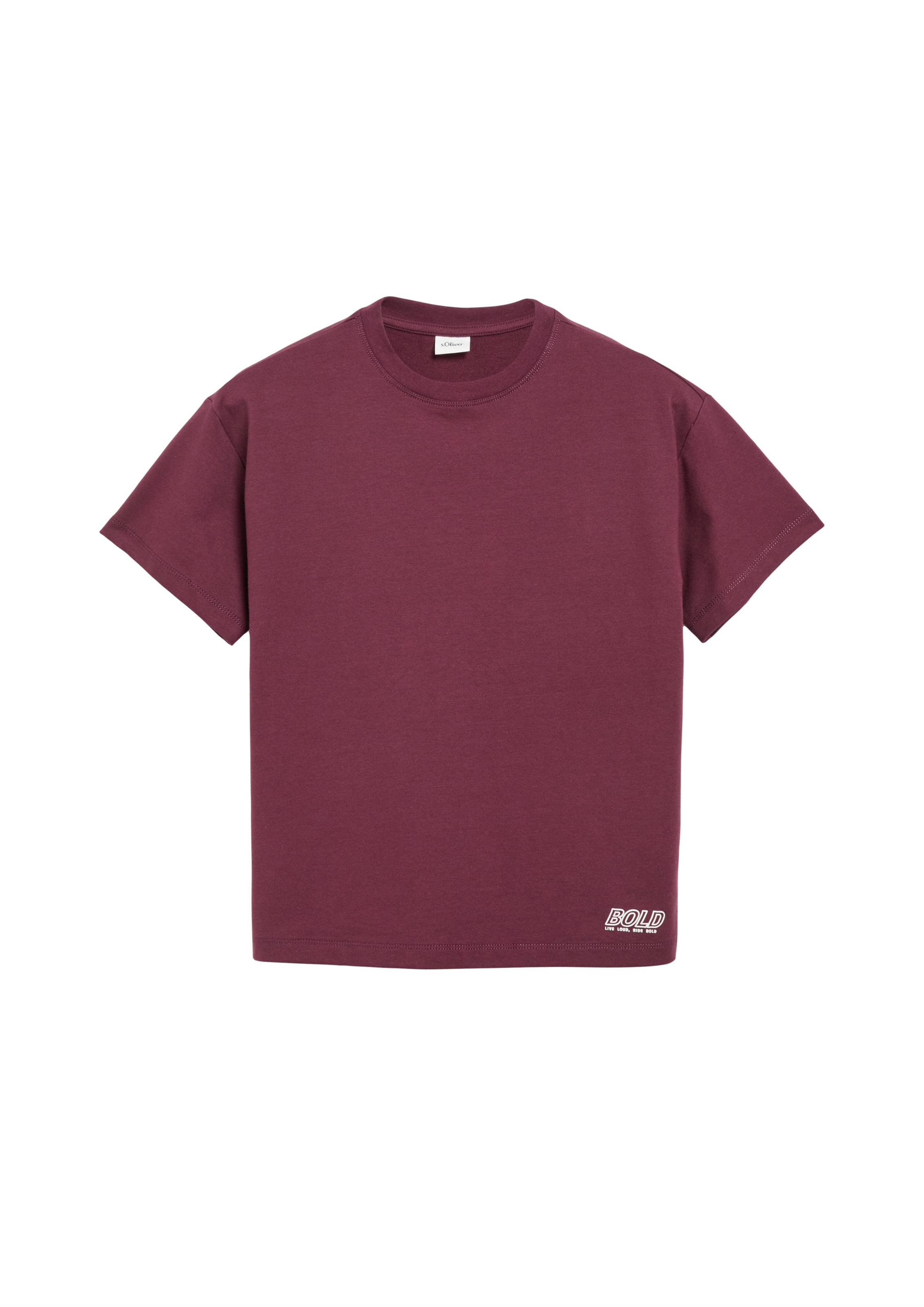 s.Oliver Shirt in 134-140 in de kleur Bordeaux / Zwart / Wit, Productweergave