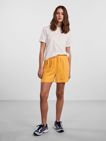 PIECES Loose fit Trousers 'Stina' in Yellow