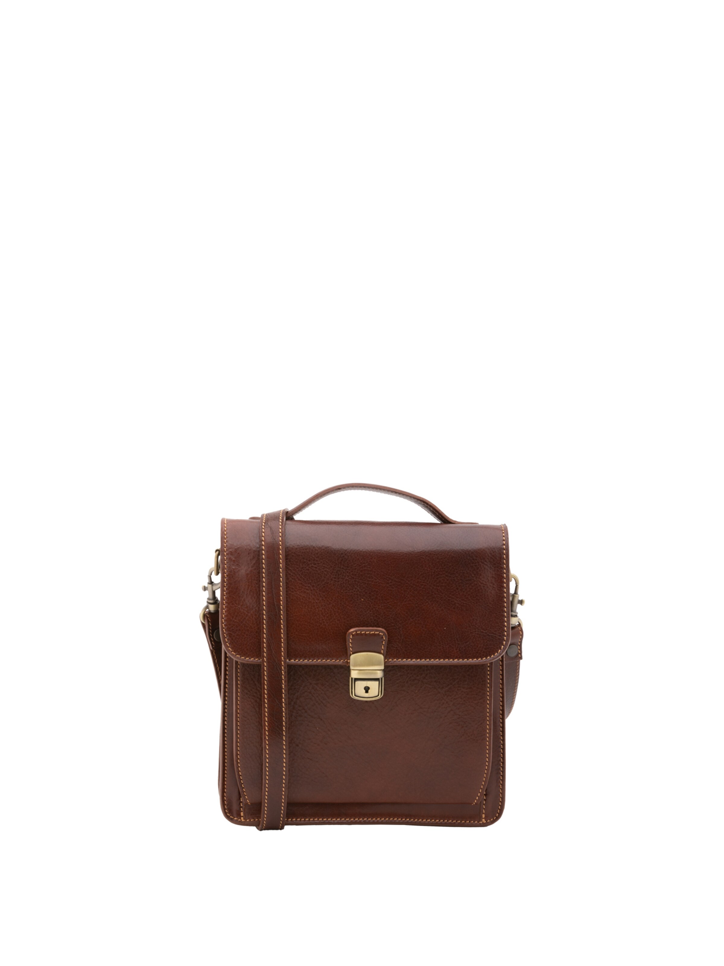 Borsa a tracolla 'Borsa a Tracolla Uomo Vera Pelle Vacchetta - Made in Italy' di I Fratelli in marrone: frontale