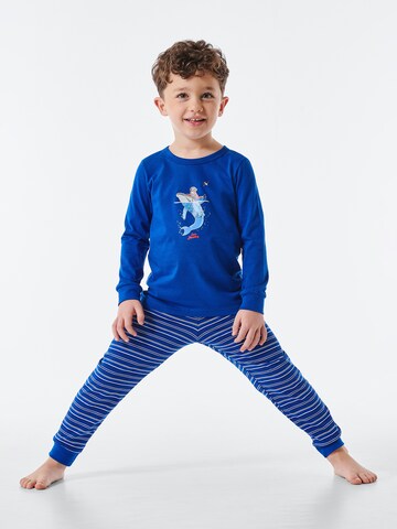 SCHIESSER Pajamas 'Capt'n Sharky' in Blue: front