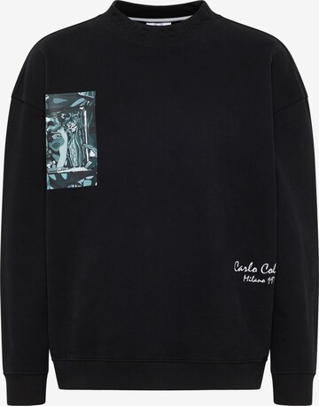 Carlo Colucci Sweatshirt ' De Stermich ' in Zwart: voorkant