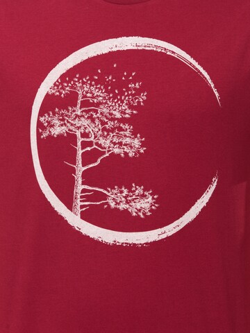 Life-Tree Shirt 'Organic Fairwear Shirt Men Burgundy Circle' in Red