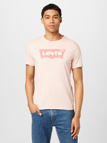 LEVI'S ® Normalny krój Koszulka 'Graphic Crewneck Tee' w kolorze różowy: przód