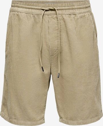 Only & Sons Loose fit Trousers 'Linus' in Beige: front