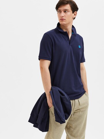SELECTED HOMME Poloshirt 'Dante' in Blau