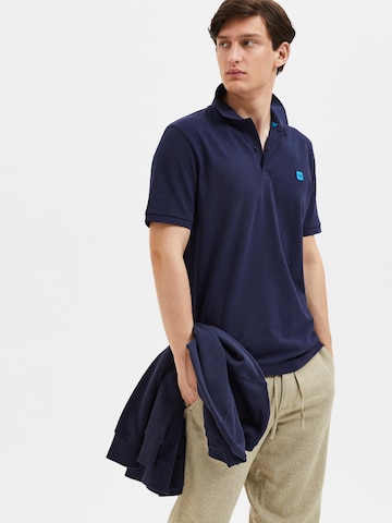 SELECTED HOMME Poloshirt 'Dante' in Blau