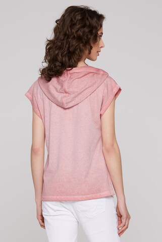 Soccx Ärmelloses Kapuzenshirt mit Glitter Puffprint in Rot