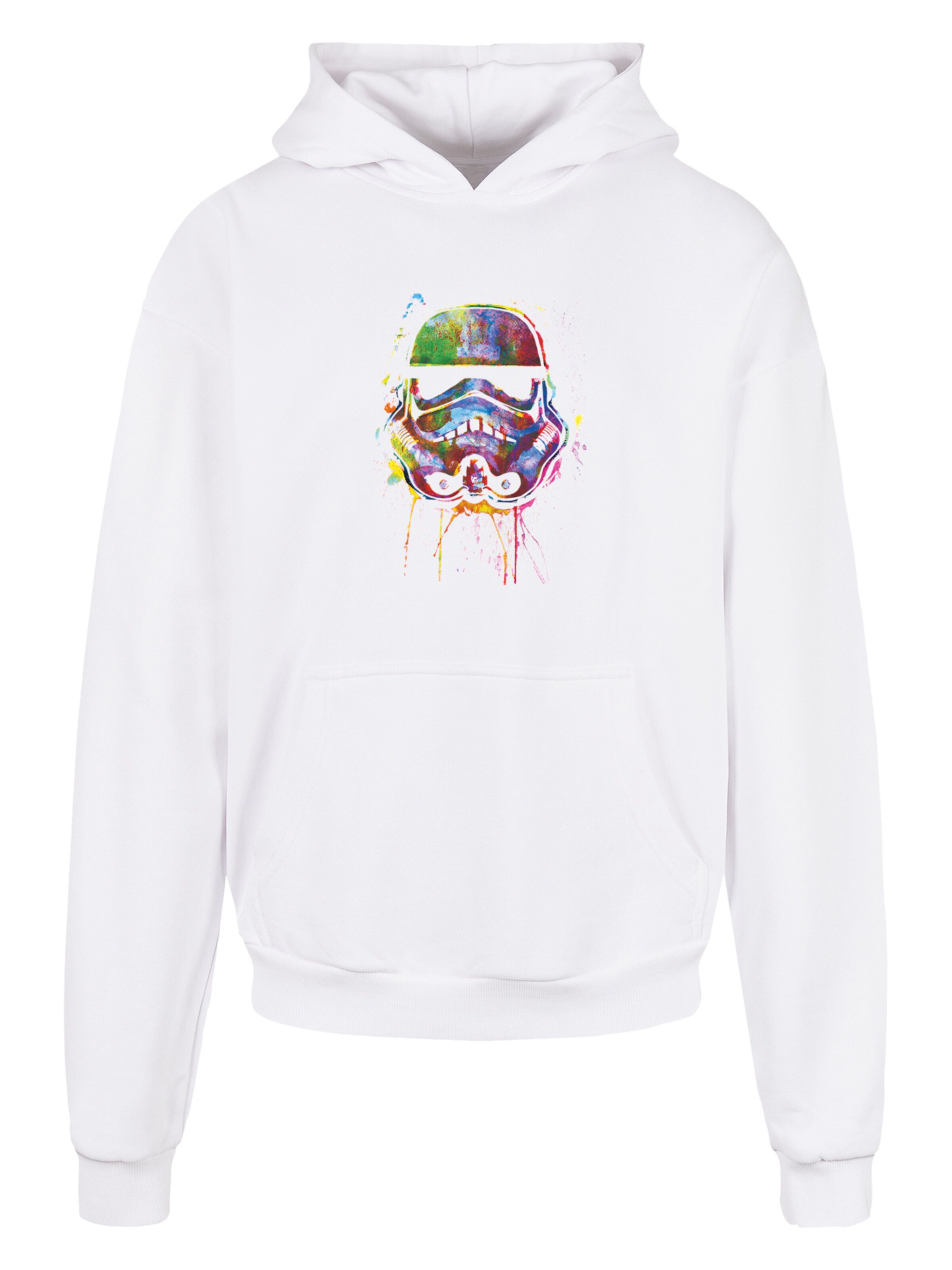 F4NT4STIC Sweatshirt 'Star Wars Premium Stormtrooper Paint Splats' in Wit: voorkant