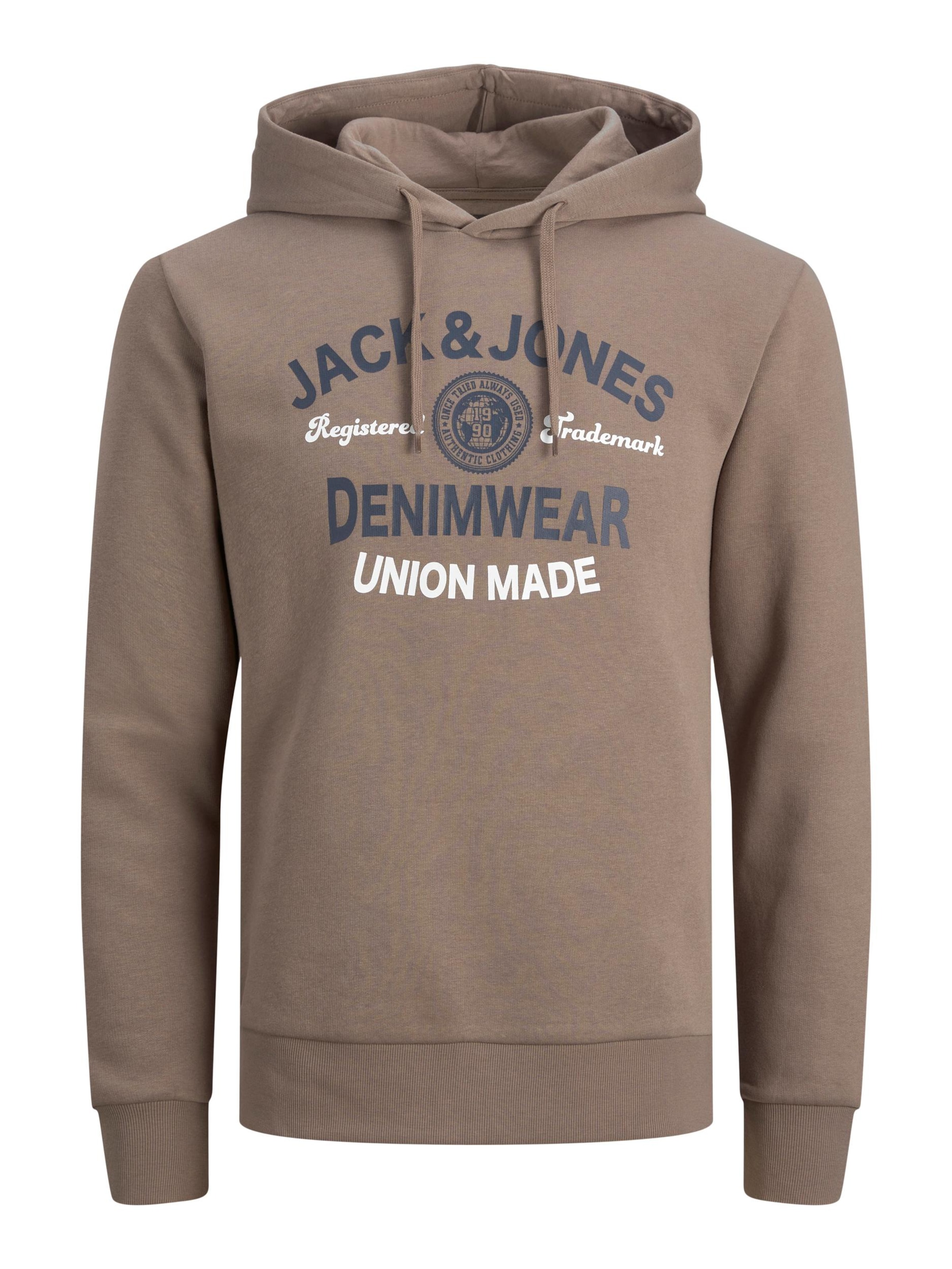 JACK & JONES Tréning póló - barna: elől