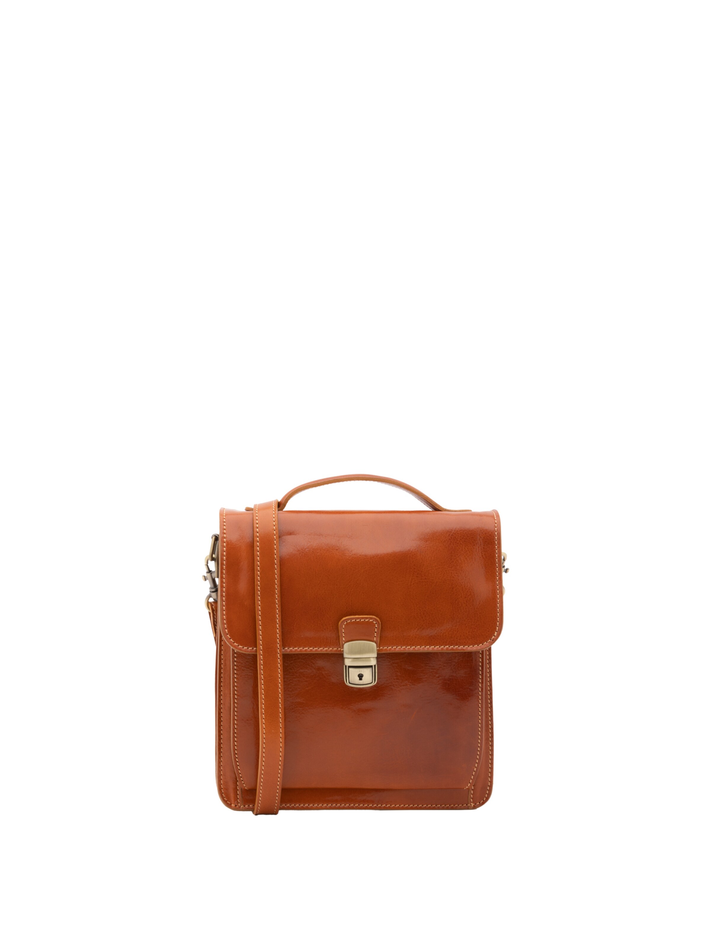 Borsa a tracolla 'Borsa a Tracolla Uomo Vera Pelle Vacchetta - Made in Italy' di I Fratelli in beige: frontale