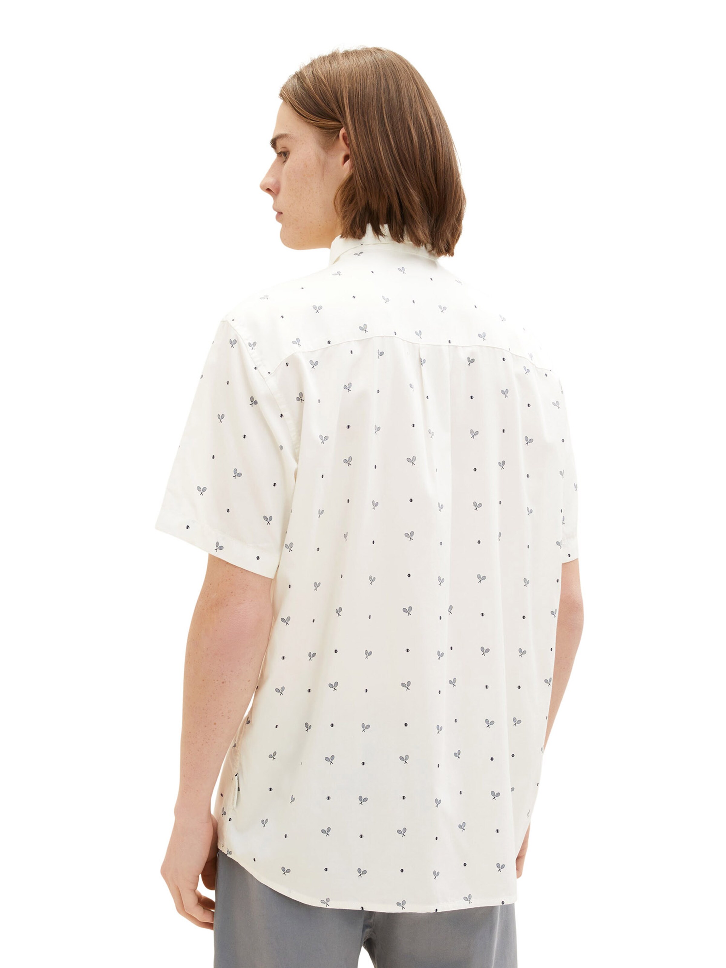 TOM TAILOR DENIM Regular fit Button Up Shirt in White