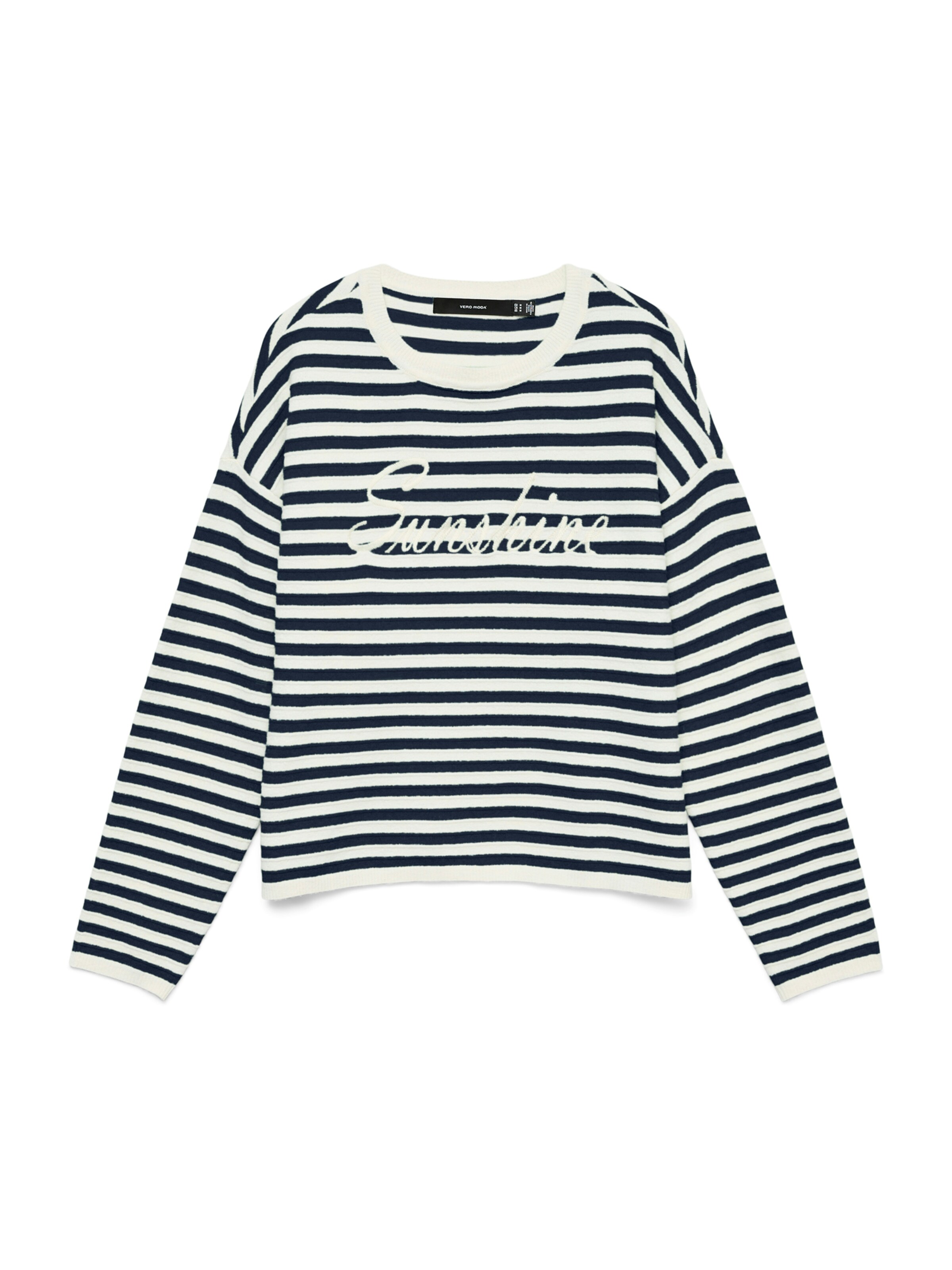 VERO MODA Trui 'VMAPPLE' in de kleur Ivoor / Donkerblauw, Productweergave