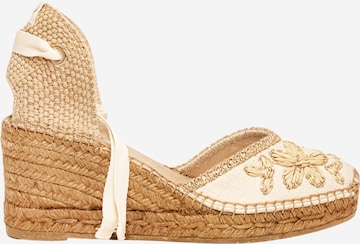 Sandalo 'Alpargata Cuña 7 cm' di Alhamas in beige: frontale