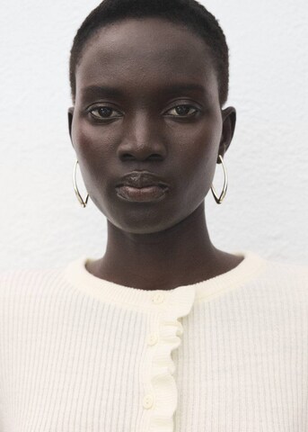 MANGO Knit Cardigan 'Waves' in Beige