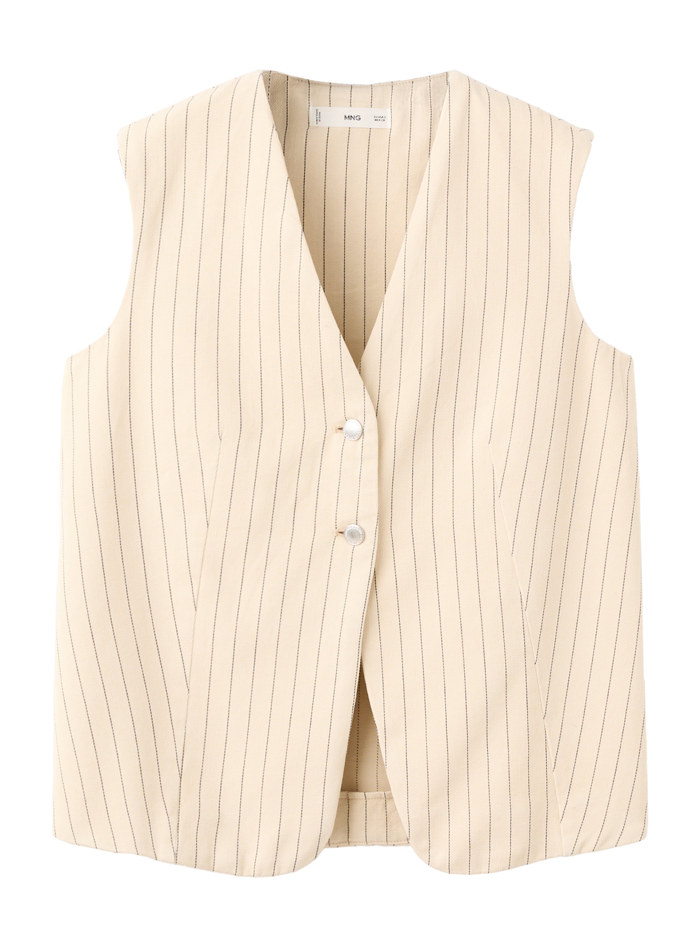 MANGO Gilet 'TONY' in Wit: voorkant