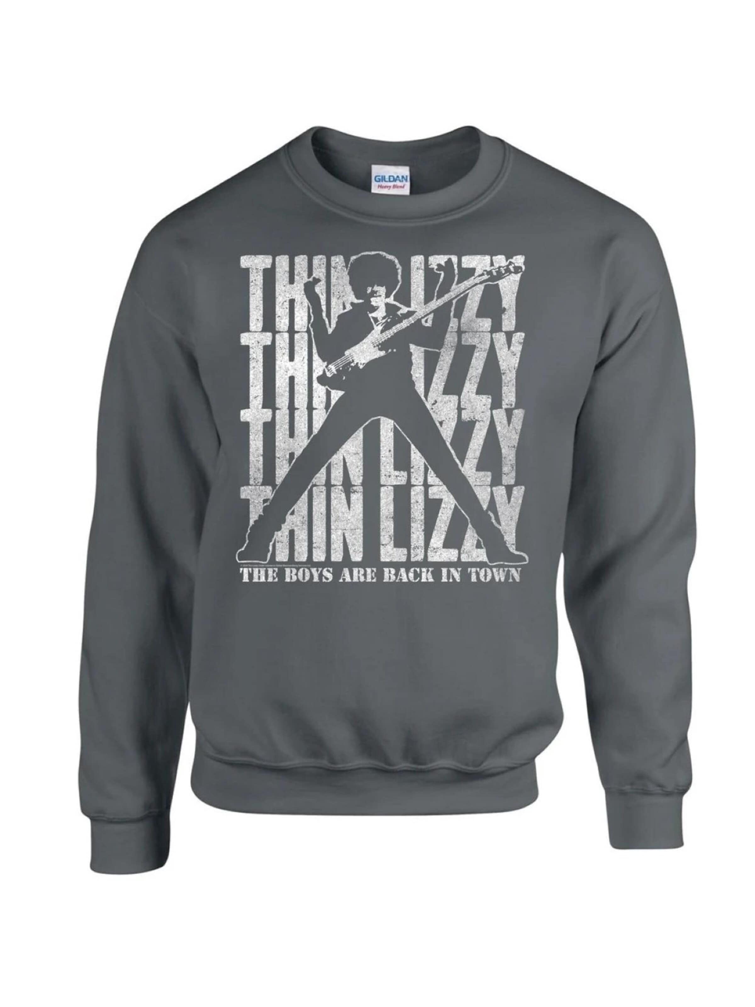 Thin Lizzy Sweatshirt 'Thin Lizzy Boys Are Back in Town Sweatshirt' in Grey: front