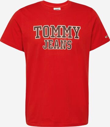 Tommy Jeans Tričko 'Essential' – červená: přední strana