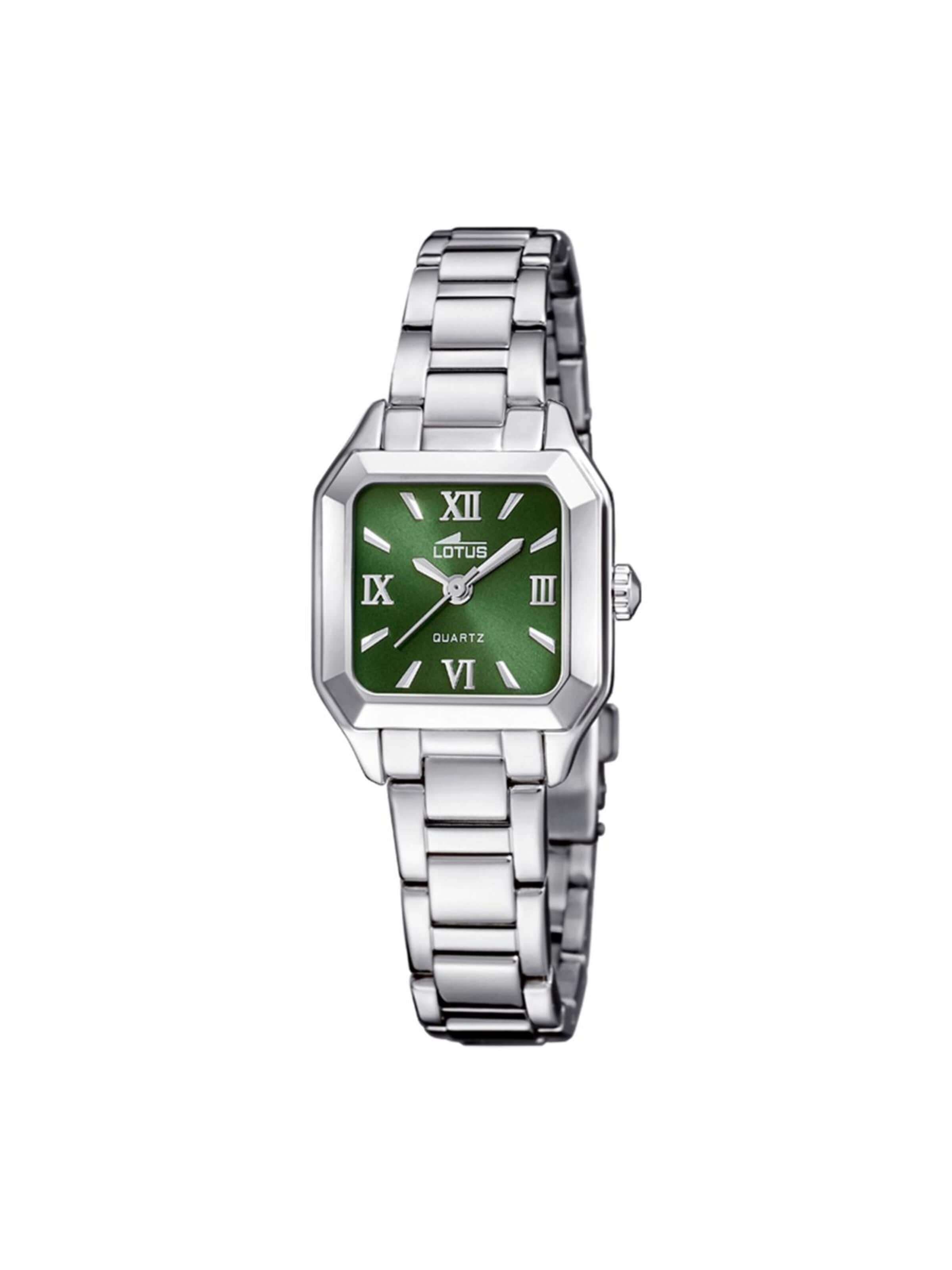 Montre à affichage analogique Lotus en vert : devant