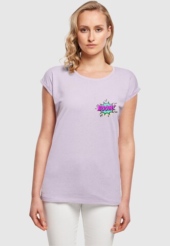 Merchcode T-Shirt 'Boom Comic' in Lila: Vorderseite
