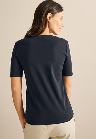 CECIL Basic V-Neck T-Shirt in Blau