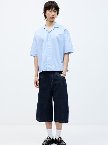 Pull&Bear Comfort fit Button Up Shirt in Blue