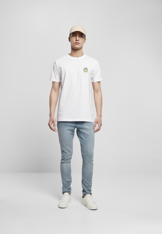 T-Shirt 'Ufo Pizza' Mister Tee en blanc