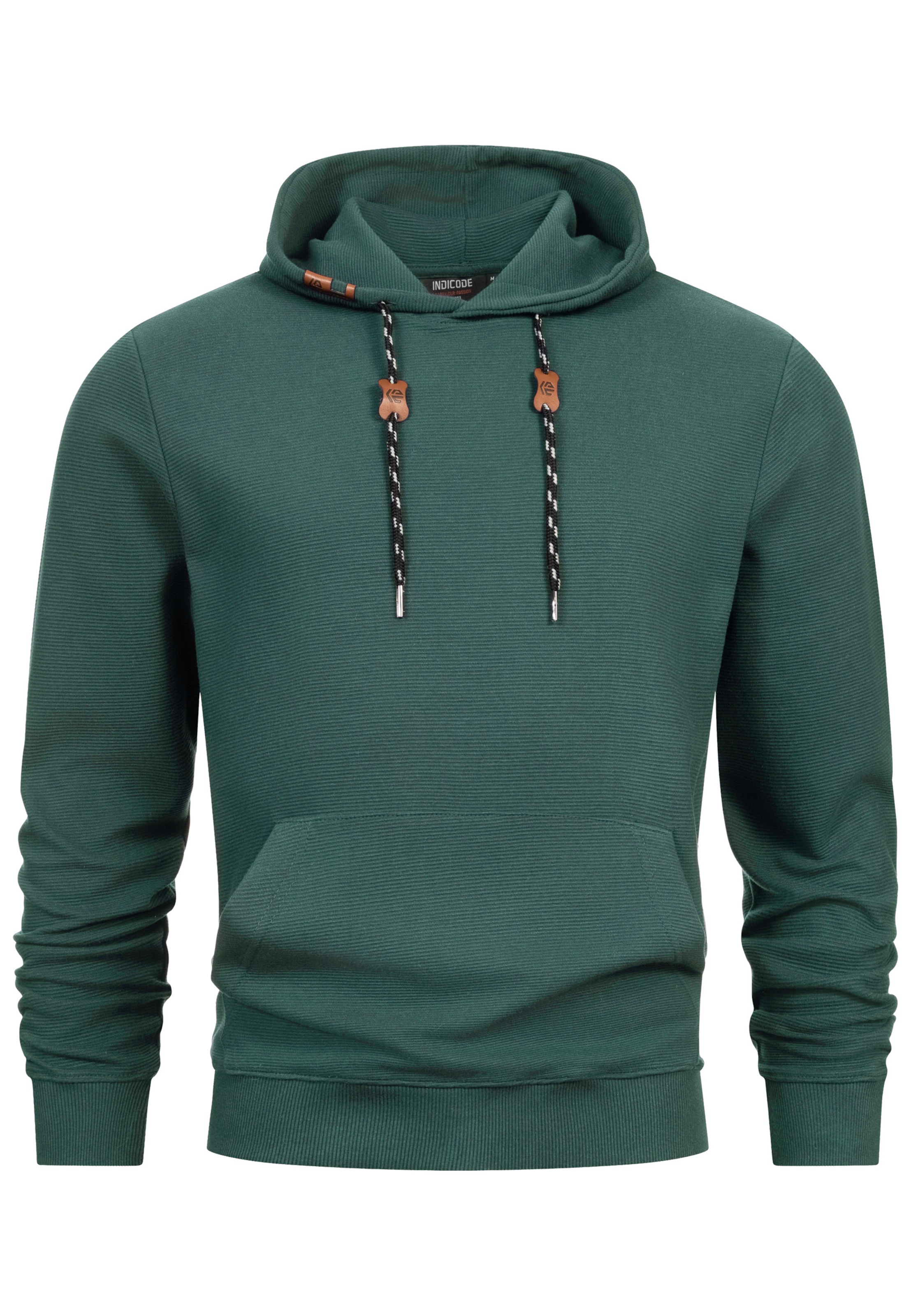 INDICODE JEANS Sweatshirt ' Guadalupe ' in Groen: voorkant