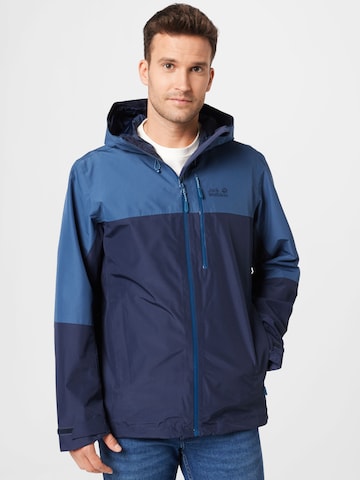JACK WOLFSKIN Outdoor jacket 'Peak' in Blue: front