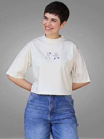Kultgut Shirt 'HEY Summer!' in White: front