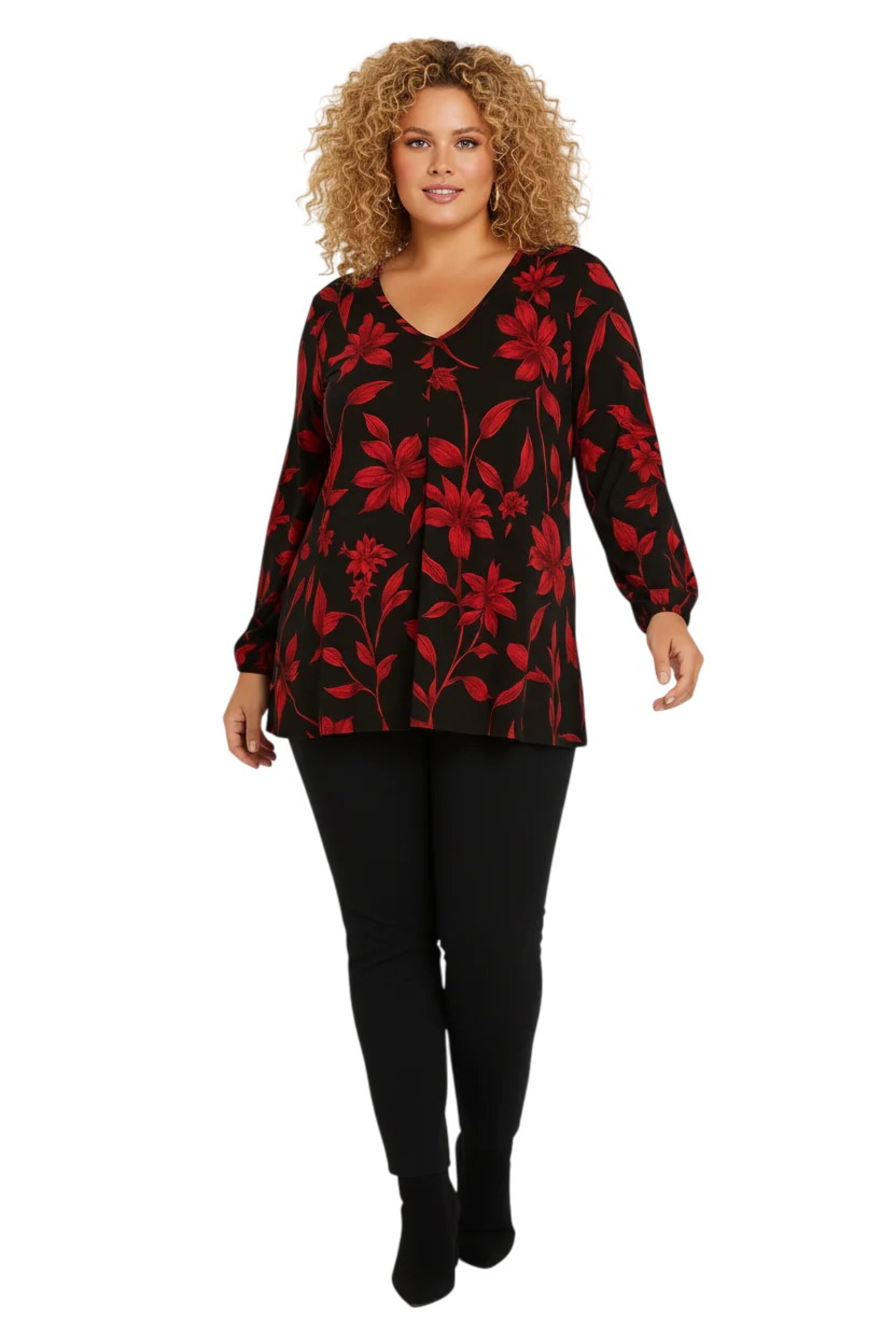 Shape Of You Blouse in Zwart: voorkant