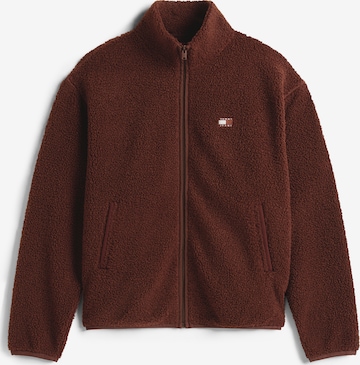 Giacca di pile di Tommy Jeans in marrone: frontale