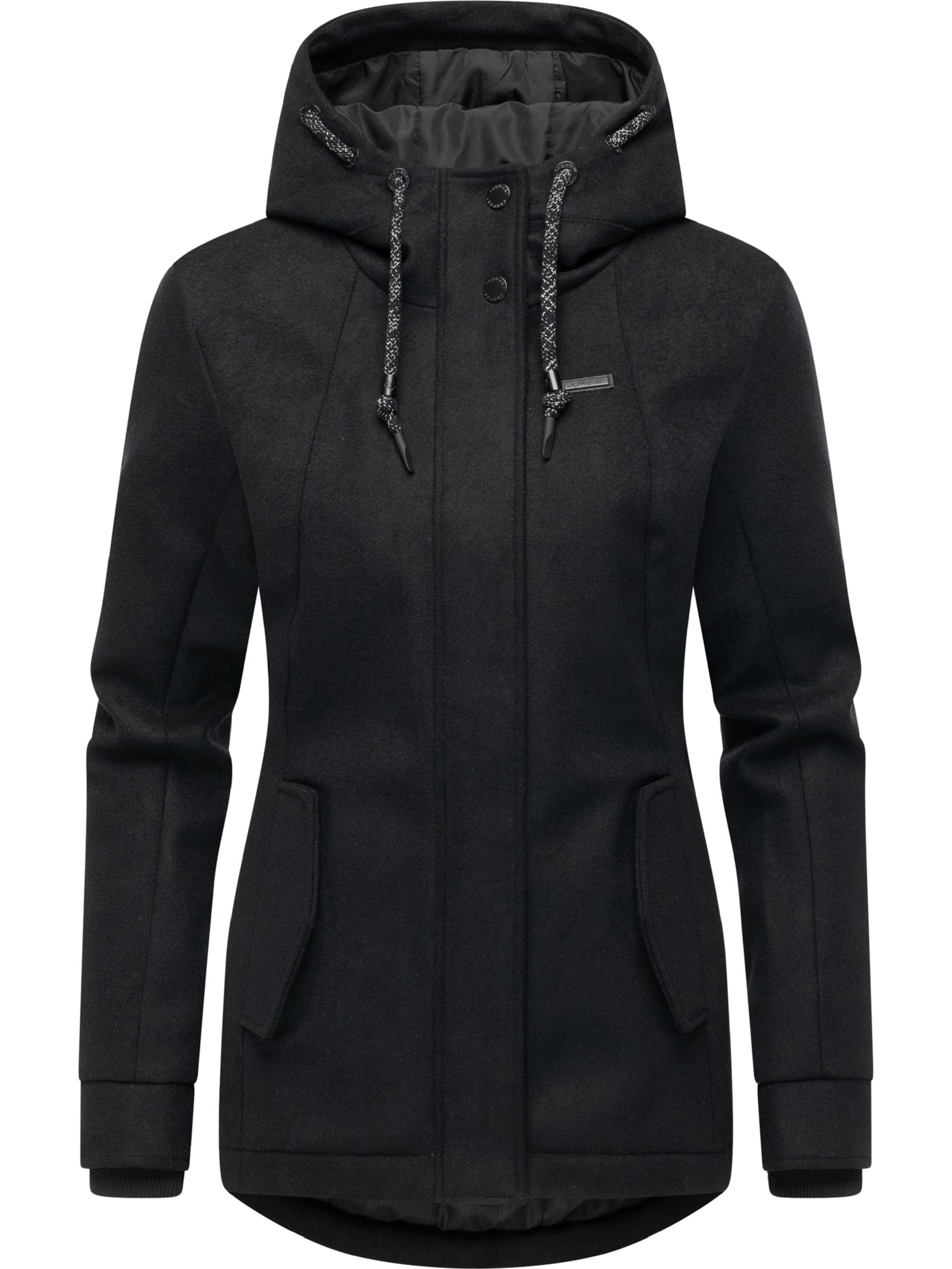 Ragwear Between-season jacket 'Monadde' in Black: front