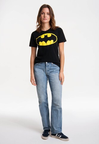 LOGOSHIRT T-Shirt 'DC Comics - Batman Logo' in Schwarz