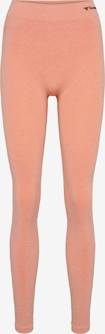 Skinny Pantalon de sport 'Ci' Hummel en orange : devant