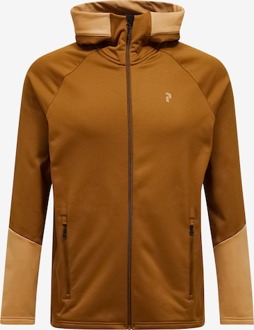 Veste en polaire PEAK PERFORMANCE en marron : devant