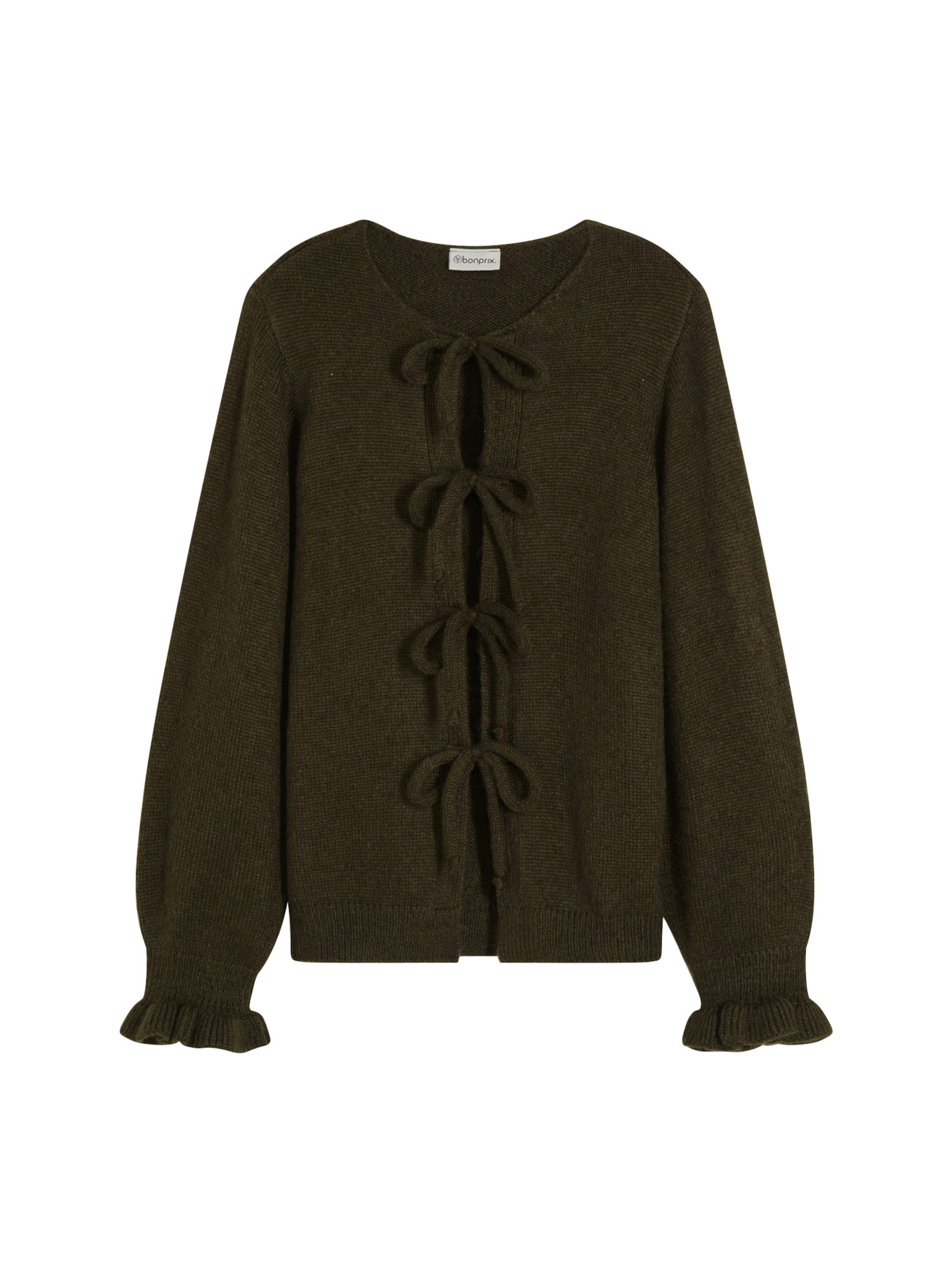 bonprix Gebreid vest in Groen: voorkant