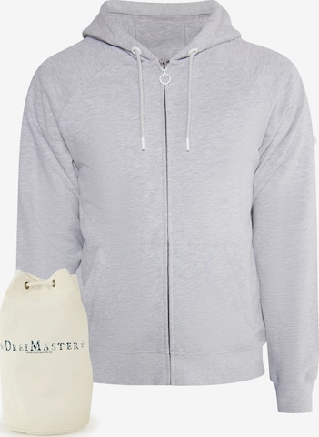 DreiMaster Maritim Zip-Up Hoodie in Grey: front