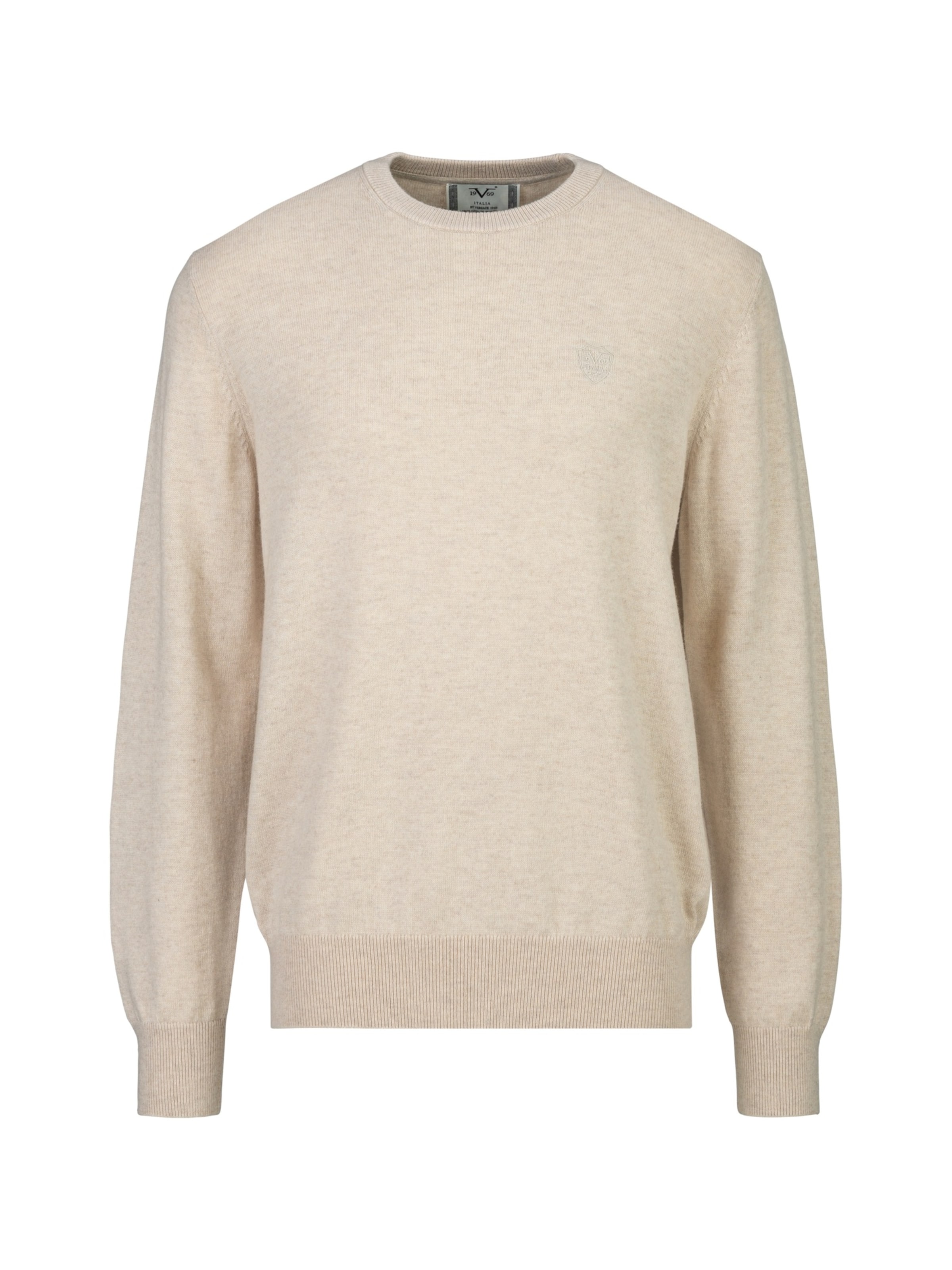 19V69 ITALIA Pullover 'Clint Embro' in Beige: Vorderseite