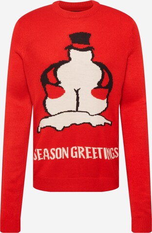 Pull-over 'XMAS' Only & Sons en rouge : devant