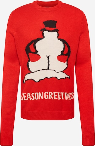 Only & Sons - Pullover 'XMAS' em vermelho: frente