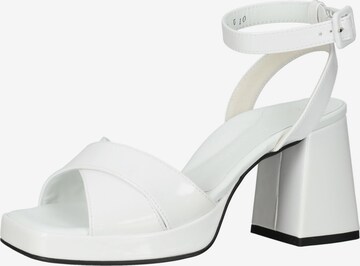 Paul Green Strap Sandals in White: front