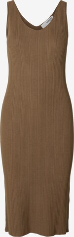 SELECTED FEMME Stickad klänning 'TRIXIE' i brun: framsida