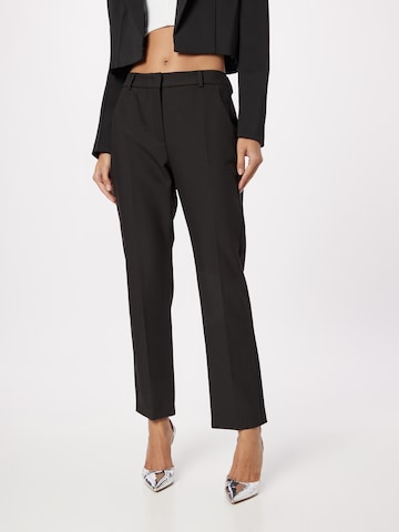 Weekend Max Mara Regular Trousers with creases 'PATATA' in Black: front