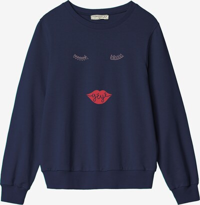 Mademoiselle YéYé Sweatshirt in dunkelblau / pastellpink / rot, Produktansicht