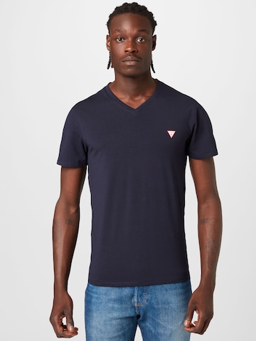 T-Shirt GUESS en bleu : devant