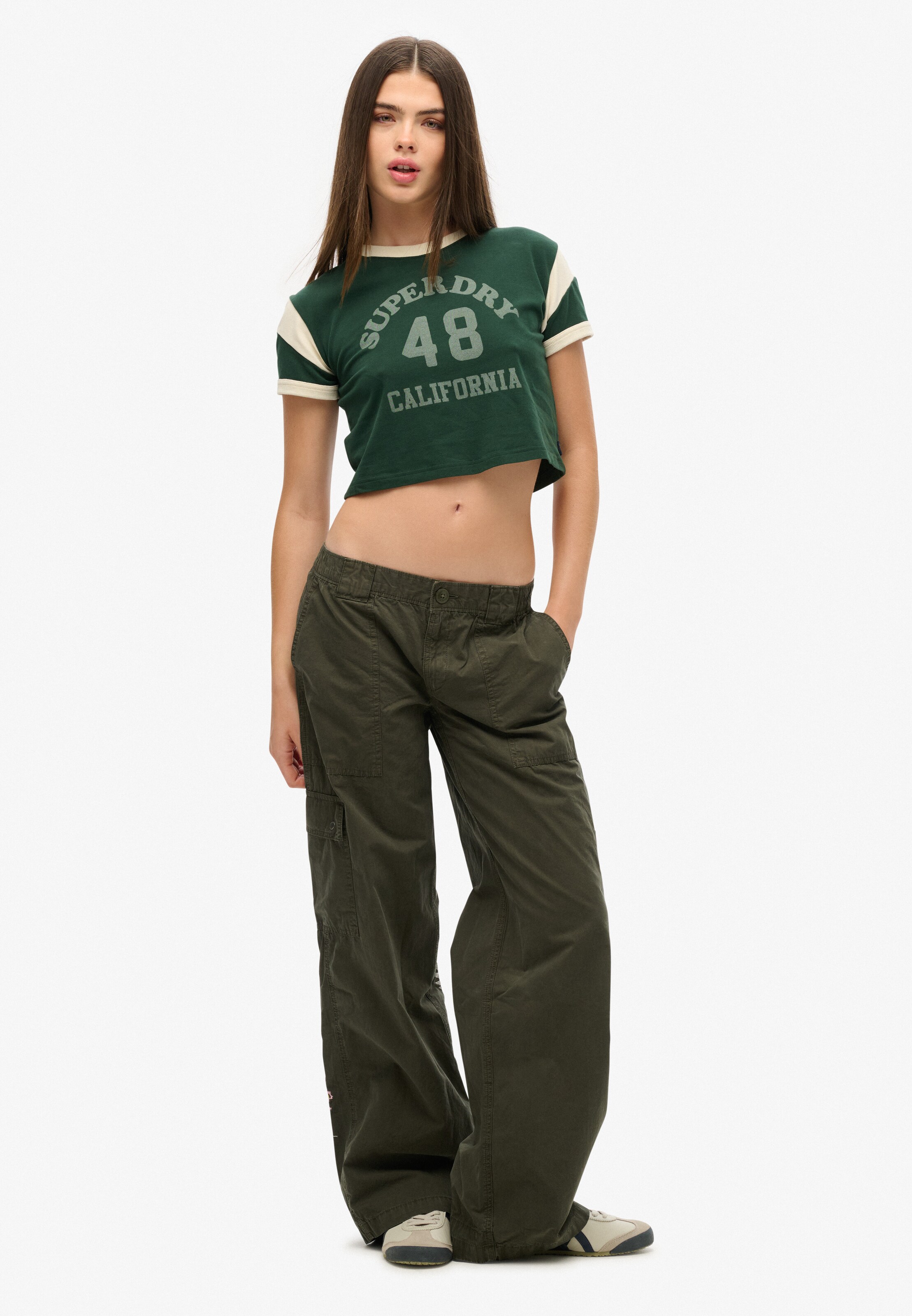 Loosefit Pantalon cargo Superdry & Co en vert