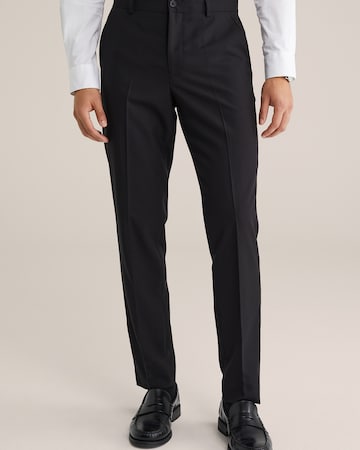 Coupe slim Pantalon WE Fashion en noir : devant