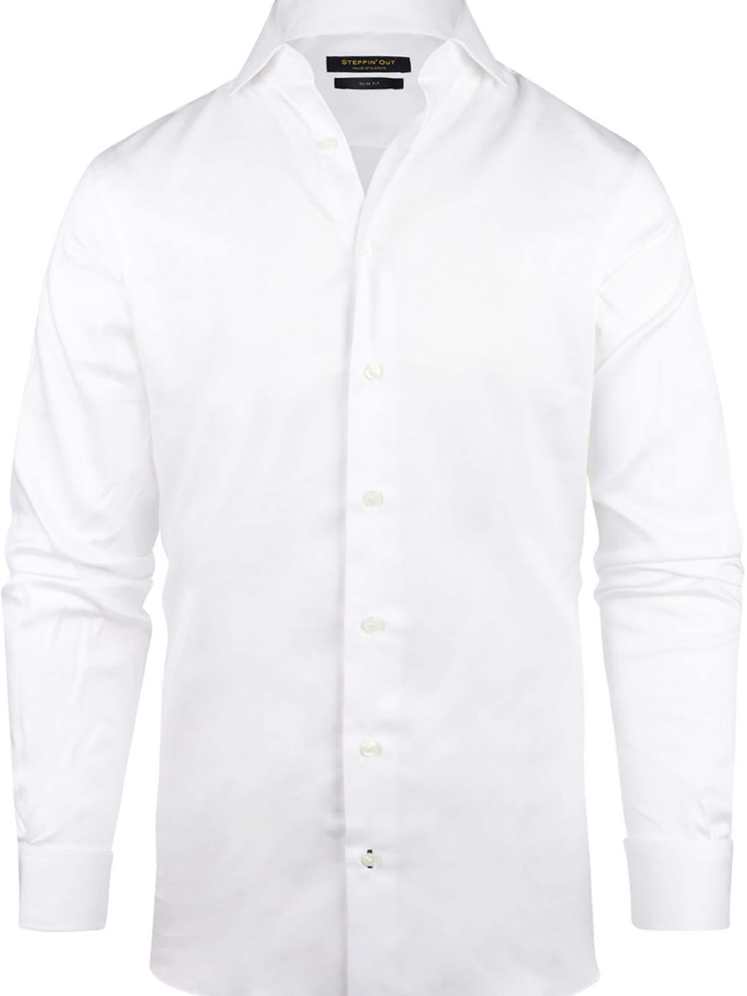 Steppin' out Slim fit Button Up Shirt in White: front